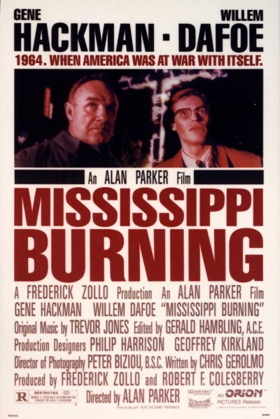 Mississippi Burning one sheet poster, Gene Hackman and Willem Dafoe