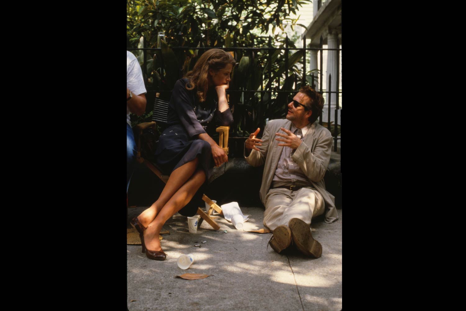 Charlotte Rampling and Mickey Rourke on set of Angel Heart