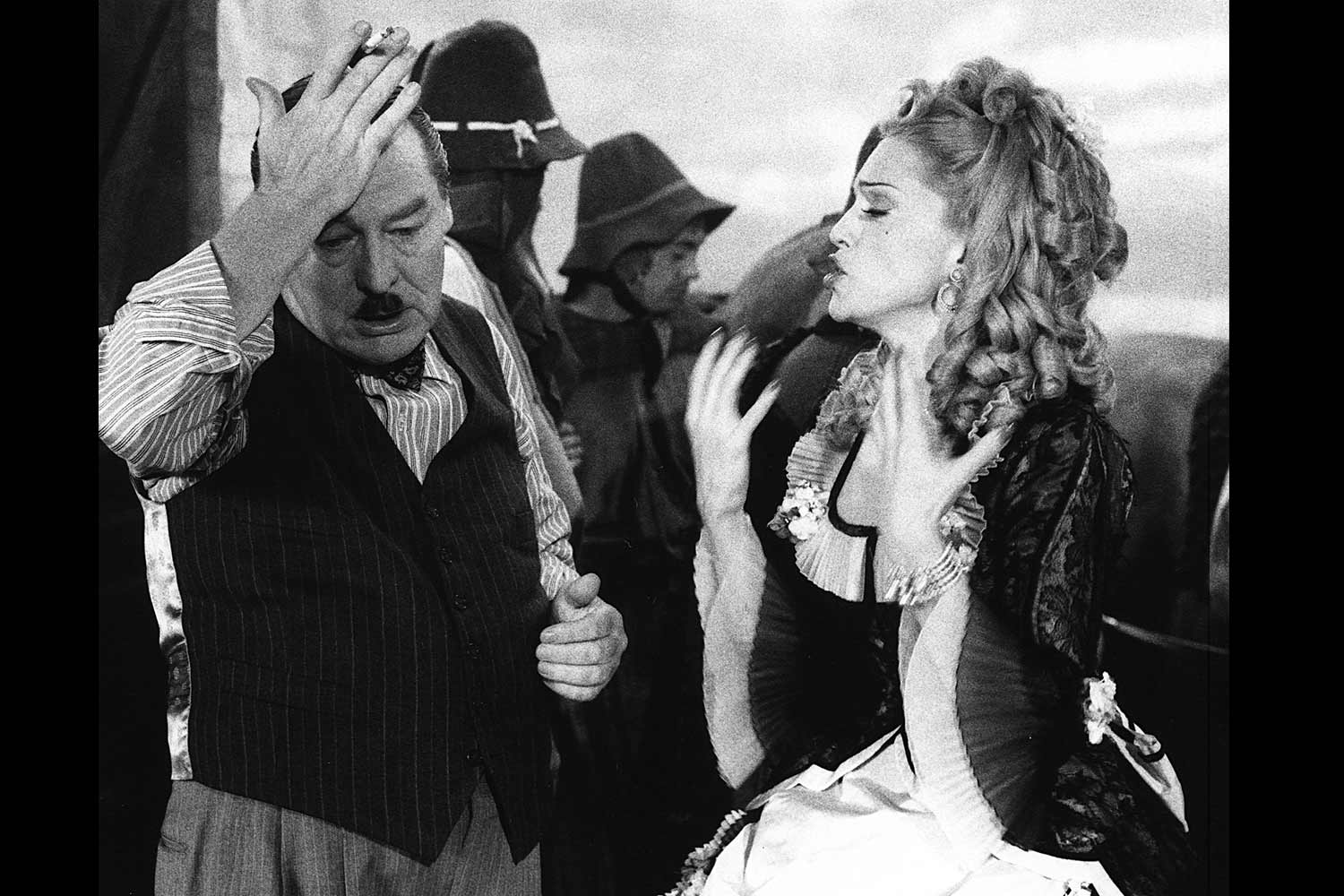Alan Parker and Madonna on set of Evita