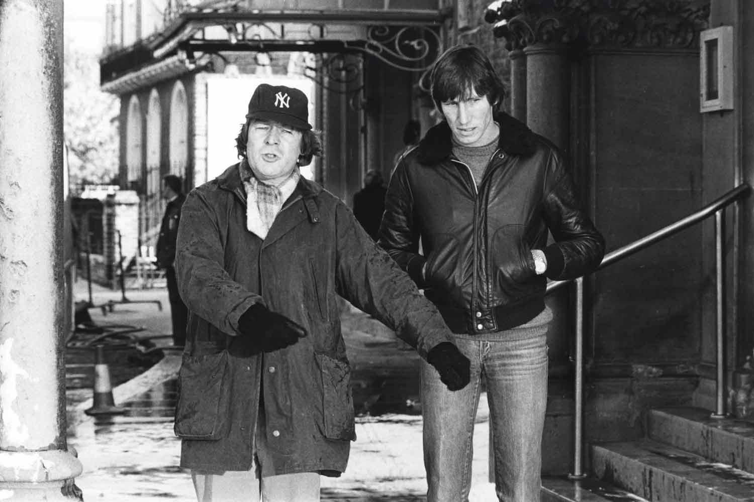 Alan Parker, Roger Waters, on set of Pink Floyd the Wall